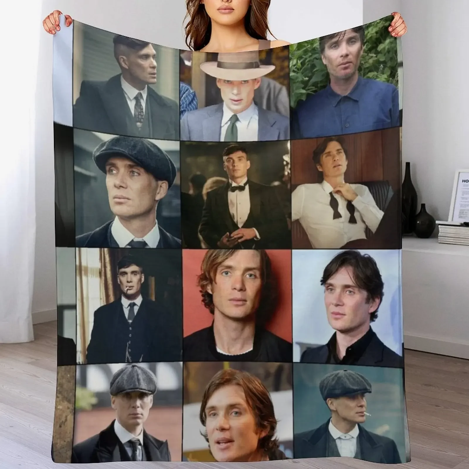 

Cillian Murphy Photo Collage Throw Blanket Cozy Warm Blanket for Bed Room Decor