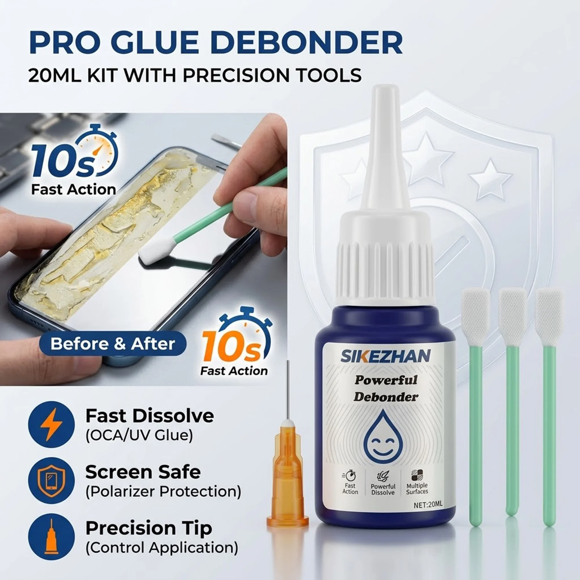 Safe Box Digital - Fast-Acting Phone Screen Glue Remover, Safe