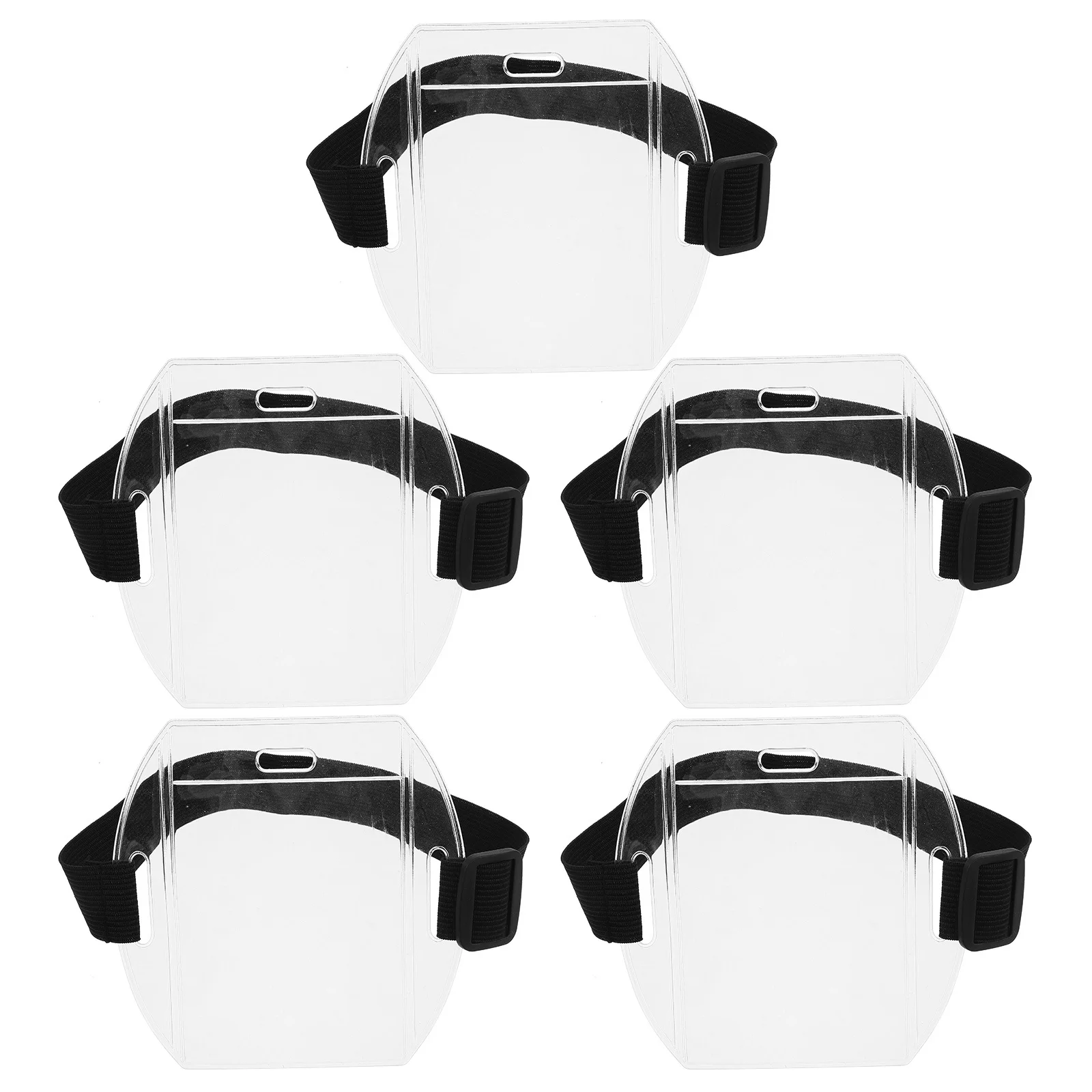 

5pcs Arm Waterproof Card Holder Large Capacity Id Badge Storage For Travel Outdoor Sports Work Pass Universal Name Tag Holder