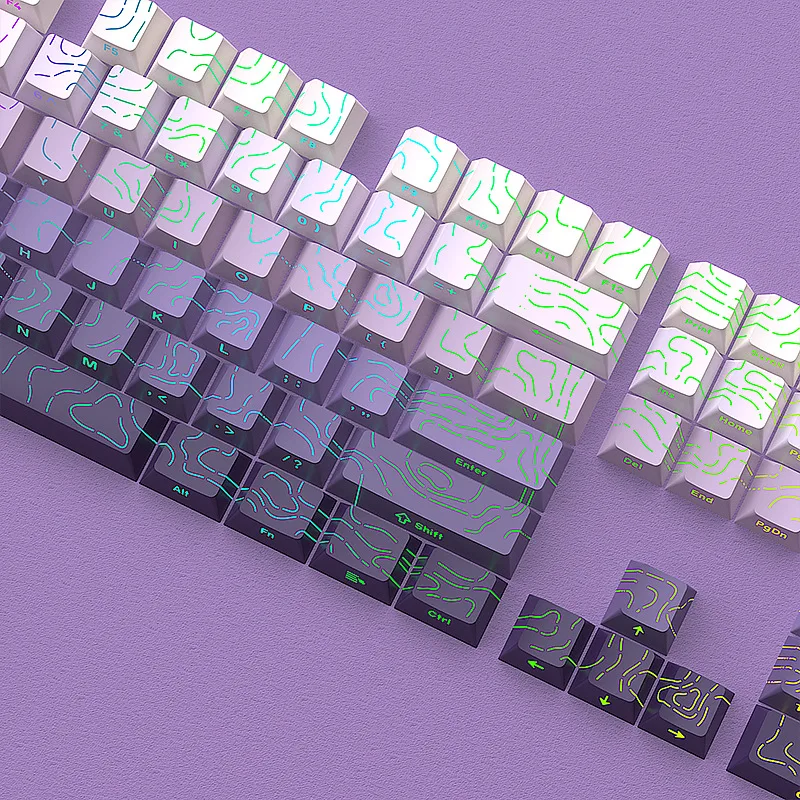 2025 estrela roxo contorno 4.0 keycaps oem altura 135 dupla cor pequeno conjunto completo crack luminoso para jogos mx teclado mecânico