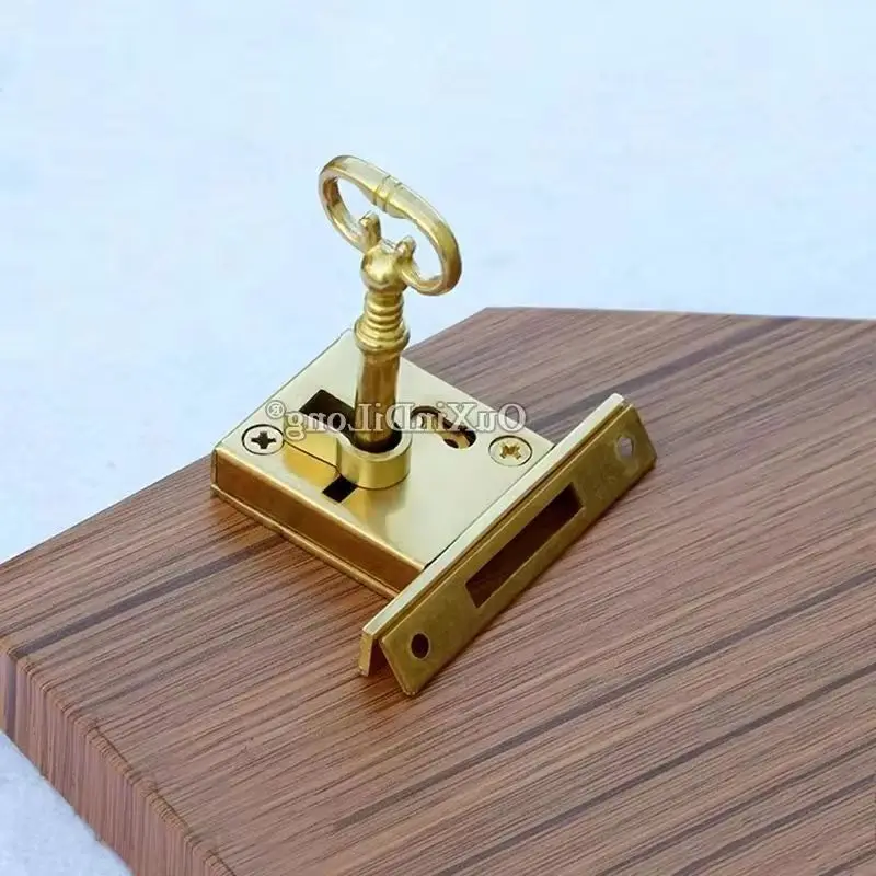 

Retro 2PCS Brass Antique Drawer Cabinet Locks Hidden Furniture Cupboard Locker File Cabinet Lock Wood Case Box Dresser Lock+Key