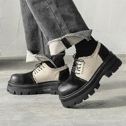 Square Toe Japan Korean Streetwear Brand Luxury Fashion Casual Leather Men Business Office Commute Wedding Dress Leather Shoes