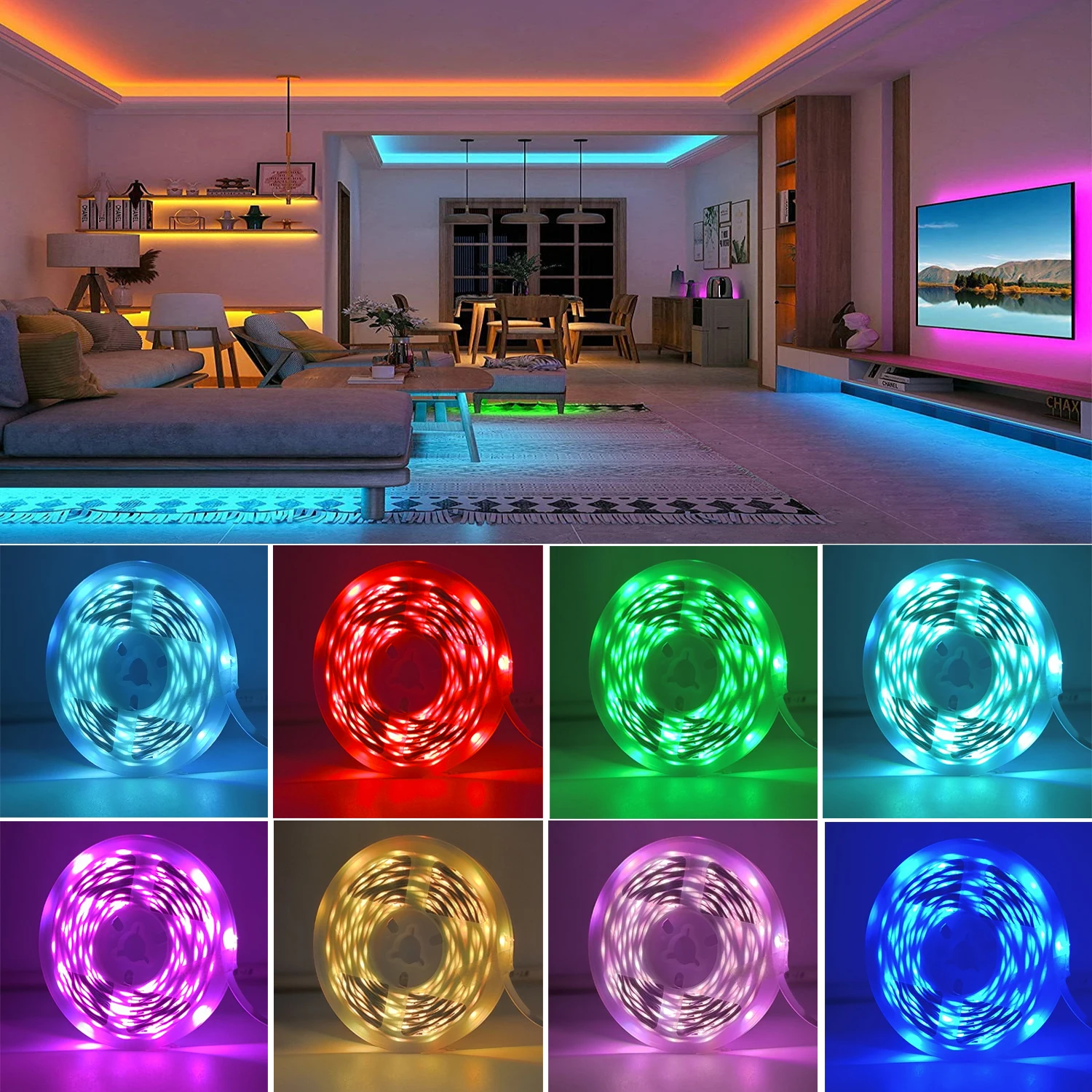 RGB Led Şerit Işıklar 5m 10m 20m 30m Led Oda Işık APP Kontrolü ile Esnek Şerit Luces Oda Yatak Odası Dekorasyon için Led Bant