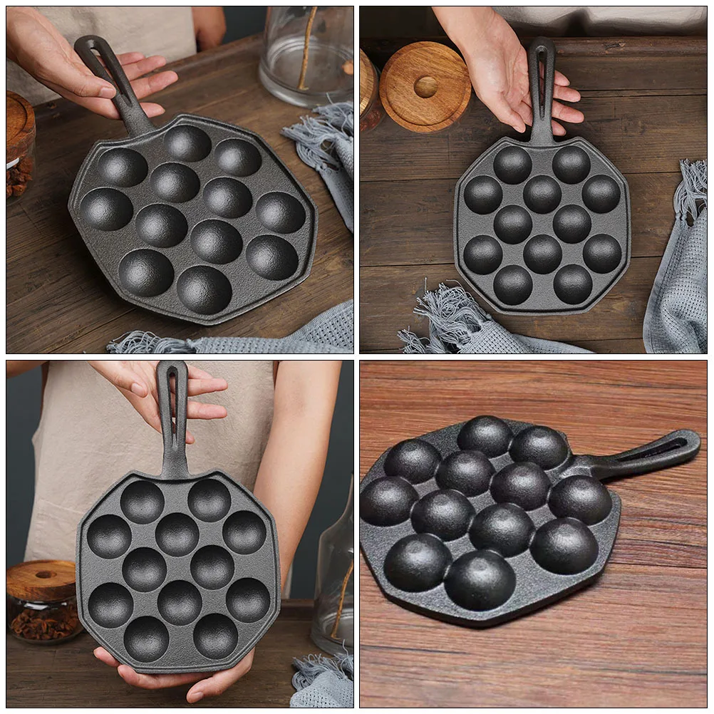 

1Pcs Non Stick Cast Iron Pan Baking Mold Thick Frying Pot Flat Base Ergonomic Handle Multi Purpose Kitchen Cooking Pan