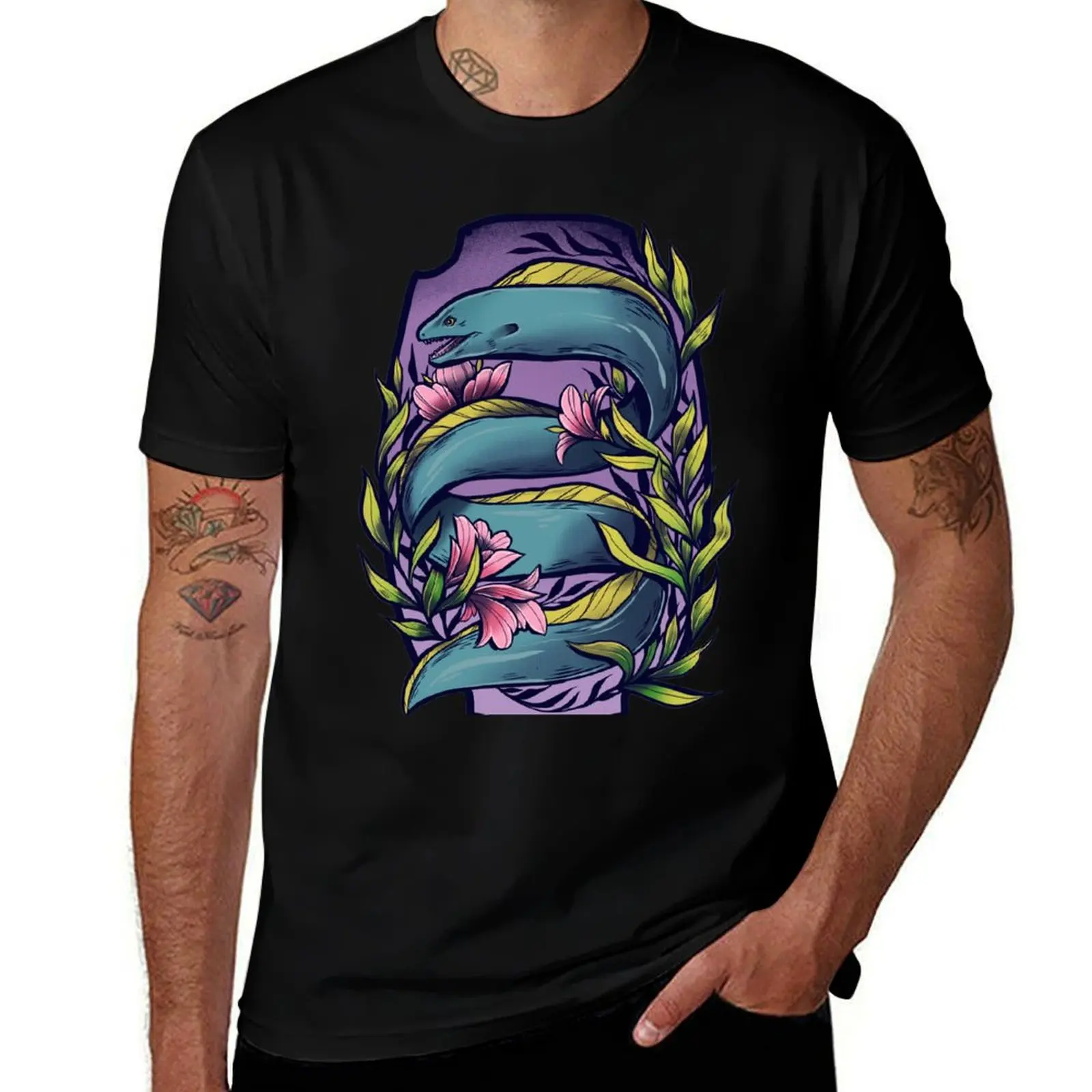 Moray Eel T-Shirt Street Style Casual Tee Shirt T-Shirt