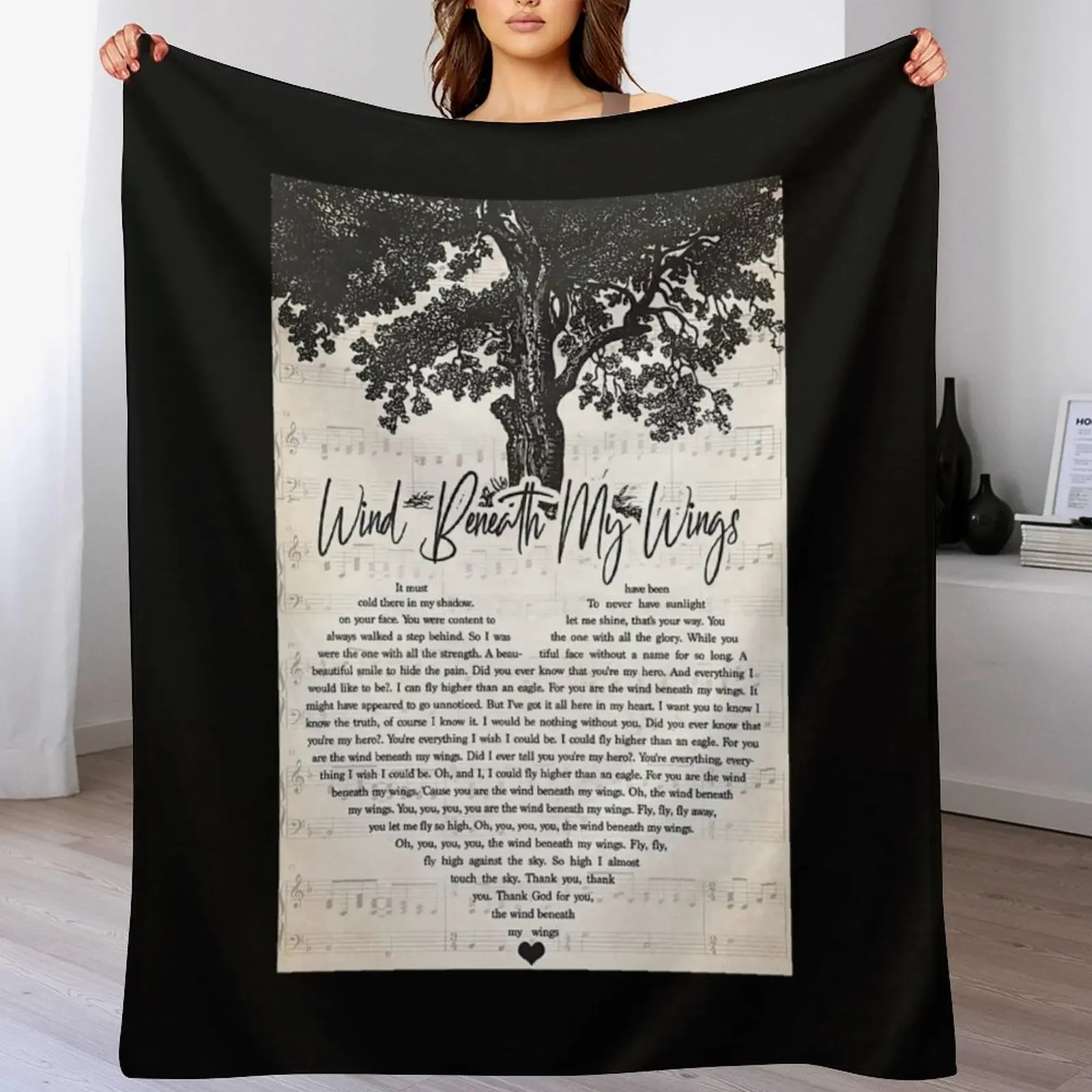 

Bette Midler - Wind Beneath My Wings Lyrics Wall Art Gift Throw Blanket Men's Soft Warm Throw Blanket for Couch