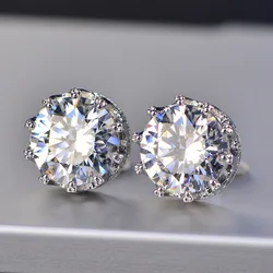 VVS1 D Round Cut 6.0MM Diamond Test Passed Moissanite Diamond 925 Sterling Silver Earring Fine Jewelry Girlfriend Gift