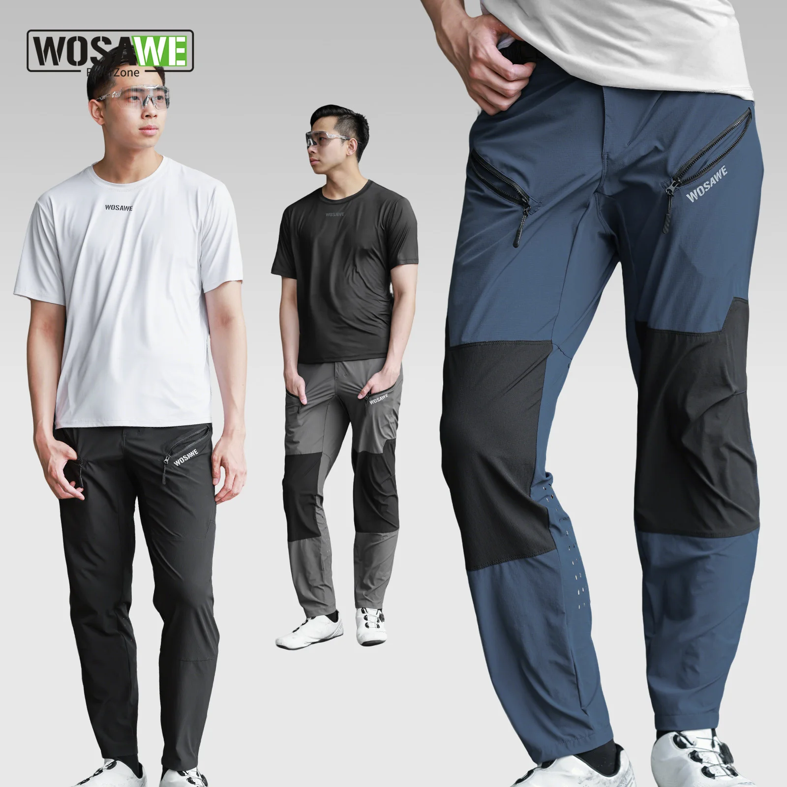 

WOSAWE Men's Motorcycle Pants Summer Loose fit Motocross Clothing Off Road Mountain Bike Cycling Mtb Downhill Pants Long Pant