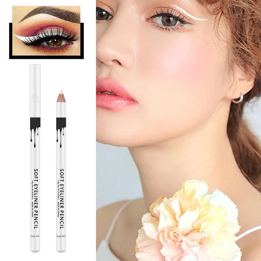 1PC New White Eyeliner Makeup Lasting Smooth Easy To Wear Eyes Brightener Waterproof Fashion Eyes Liner Pencils Eye Makeup Tools