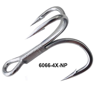 TAKEDO 6066-4X-NP b** UltraAntirust Treble Hook  Triple Fishing Hooks 1/0 - 8# Fishhook For Saltwater Freshwater Fishing