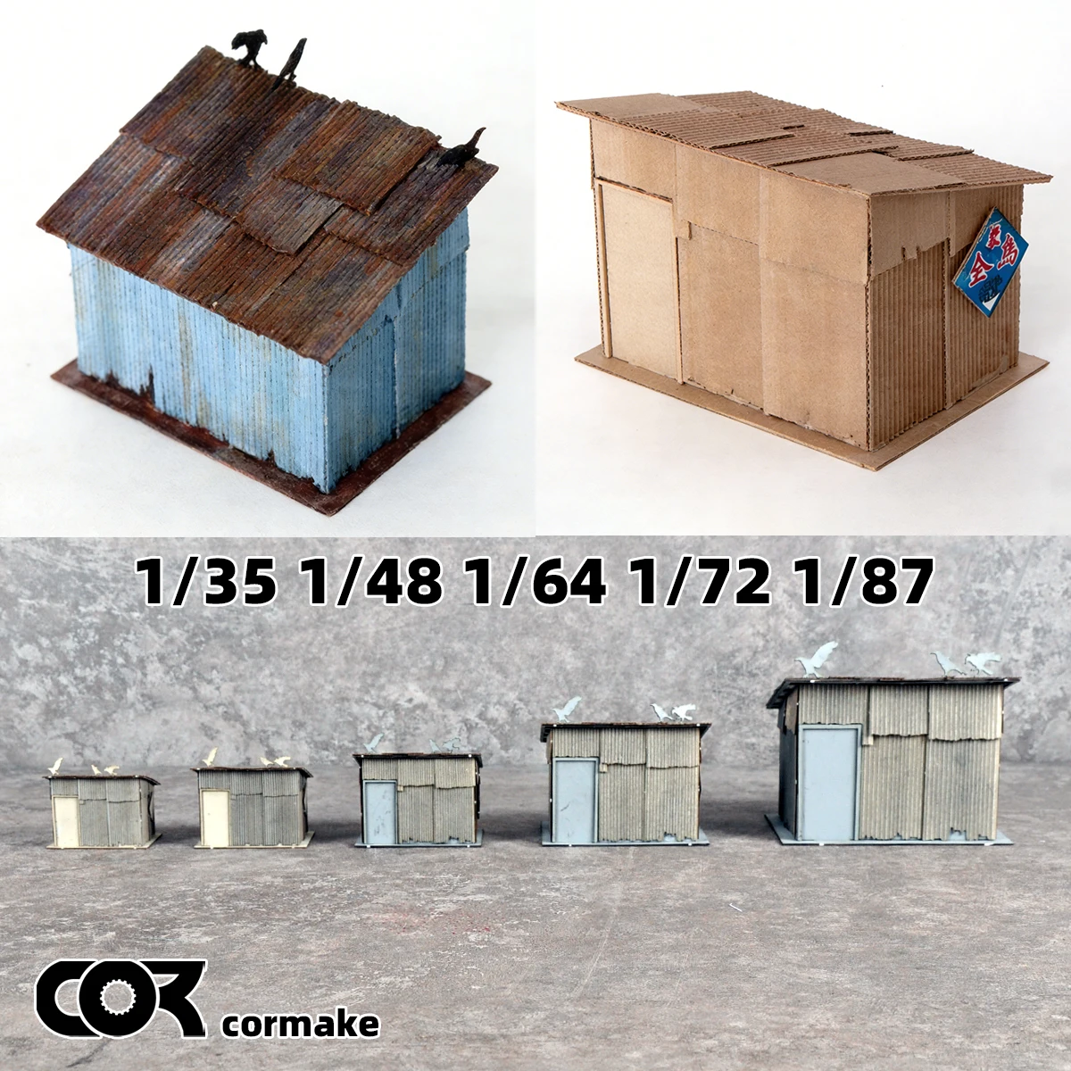 Architekturmodell-Bausatz Miniatur-Gebäude Ländliches Haus Blockhaus Holzhäuser Diorama Maßstabsmodell-Bausatz 1/35/48/64/72/87