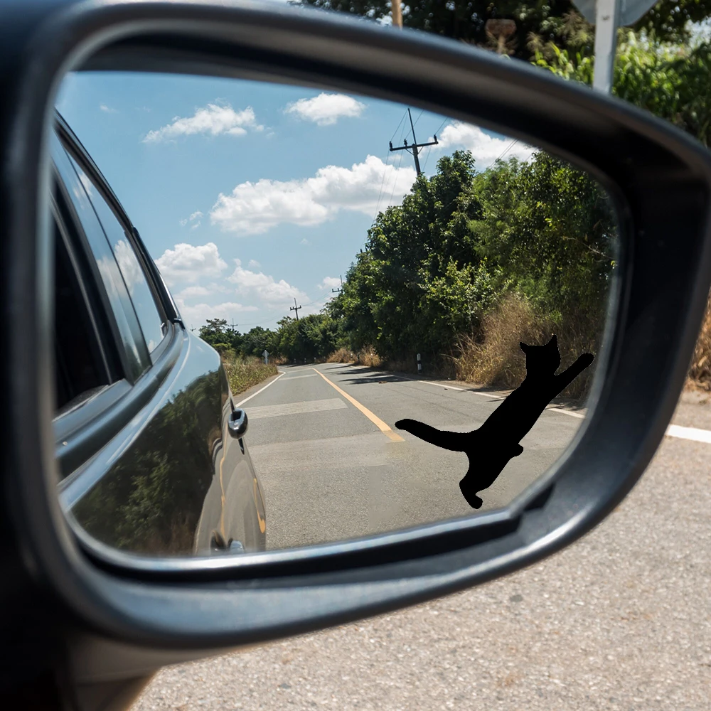 Cute Stretching Cat Rearview Mirror Car Sticker Decal Bumper Tailgate Vinyl Decor