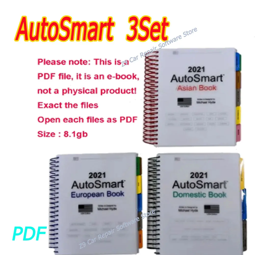 NEW 2021 AutoSmart 3 E Book Set - Asian, European & Domestic Book Set - By Michael Hyde LockSmith