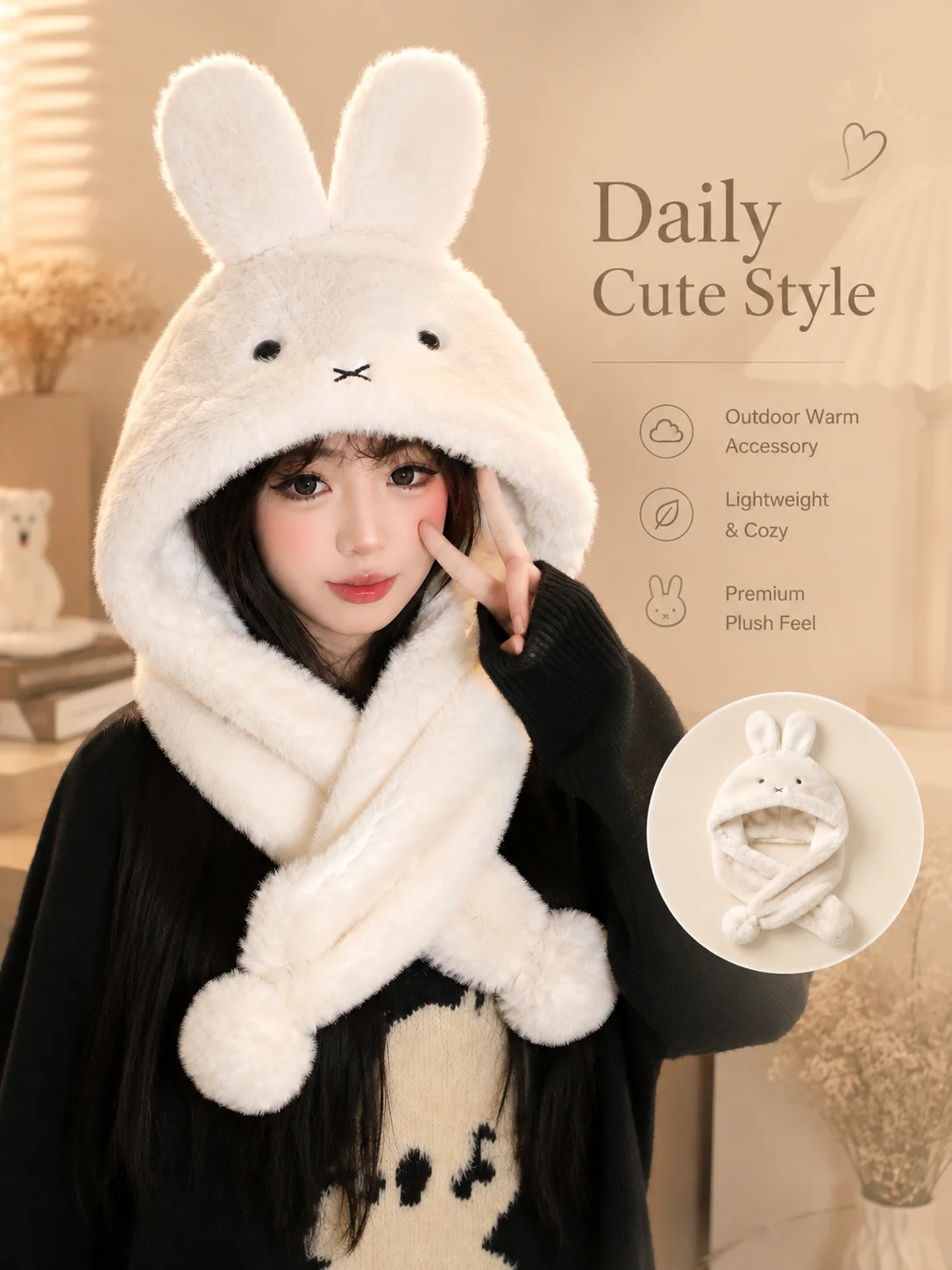 Ins Trendy Popular New Miffy P - Winter Clothing Accessories review and price