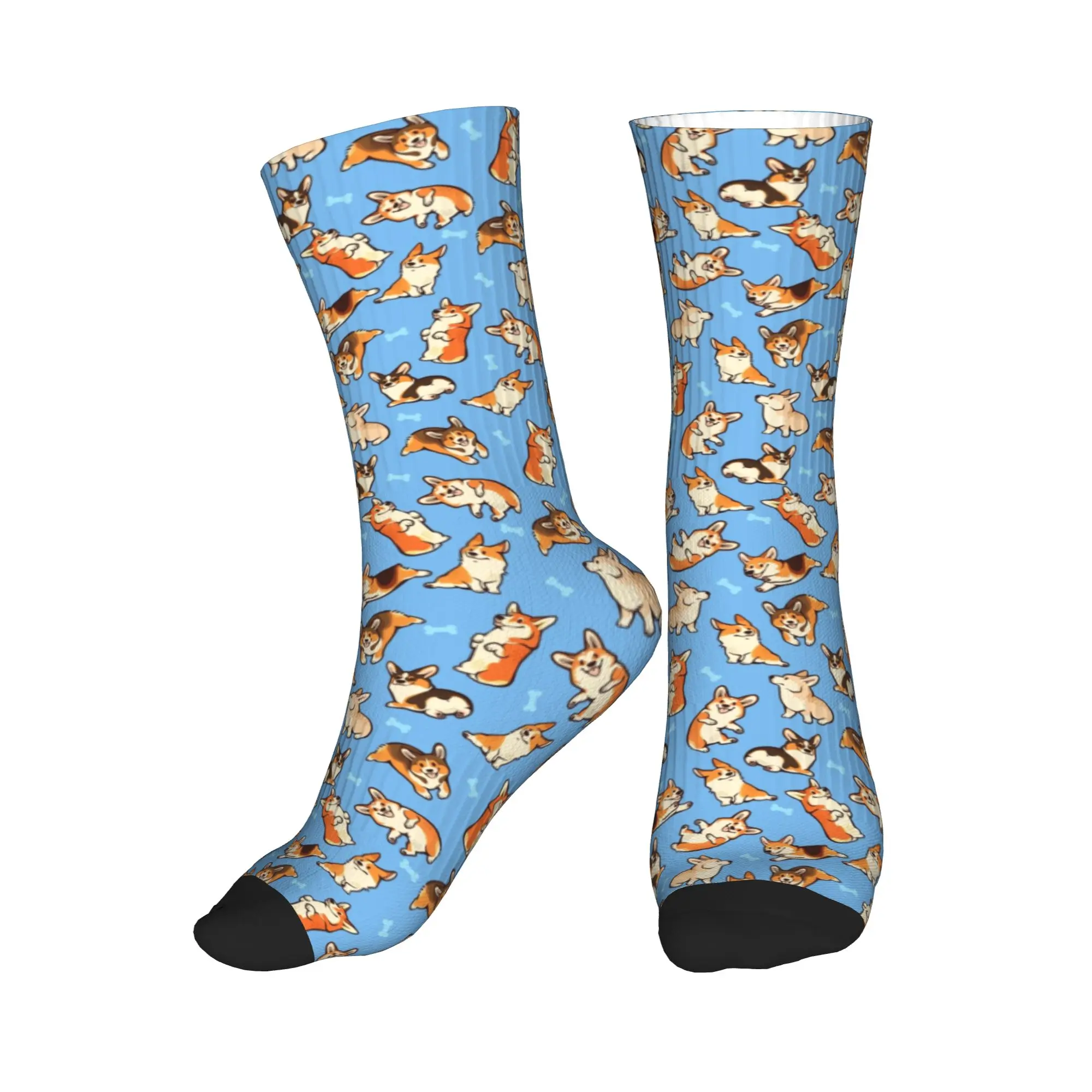 

Jolly Corgis Dress Socks Men's Women's Warm Funny Novelty Crew Socks