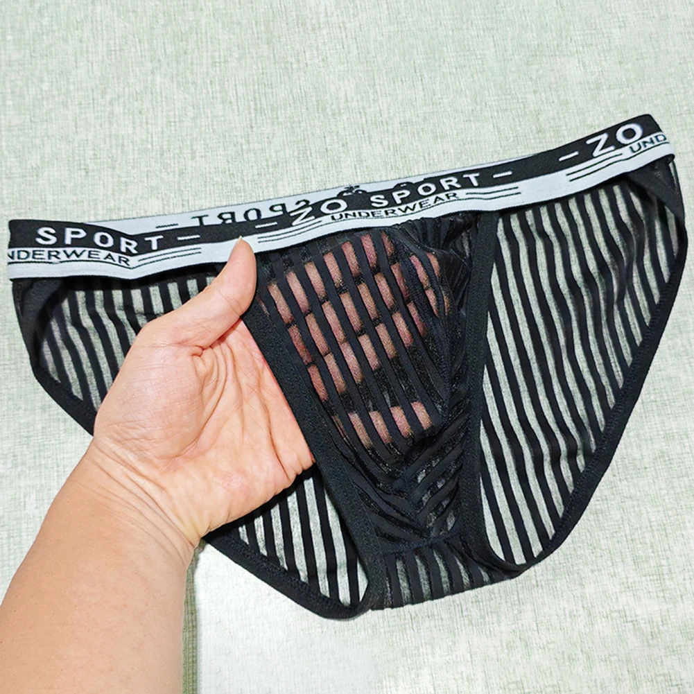 

Сексуальные трусики в полоску, прозрачные мужские трусы без следов, модное нижнее белье с принтом, экзотическая выпуклая сумка, мужское нижнее белье, ночное белье Panies
