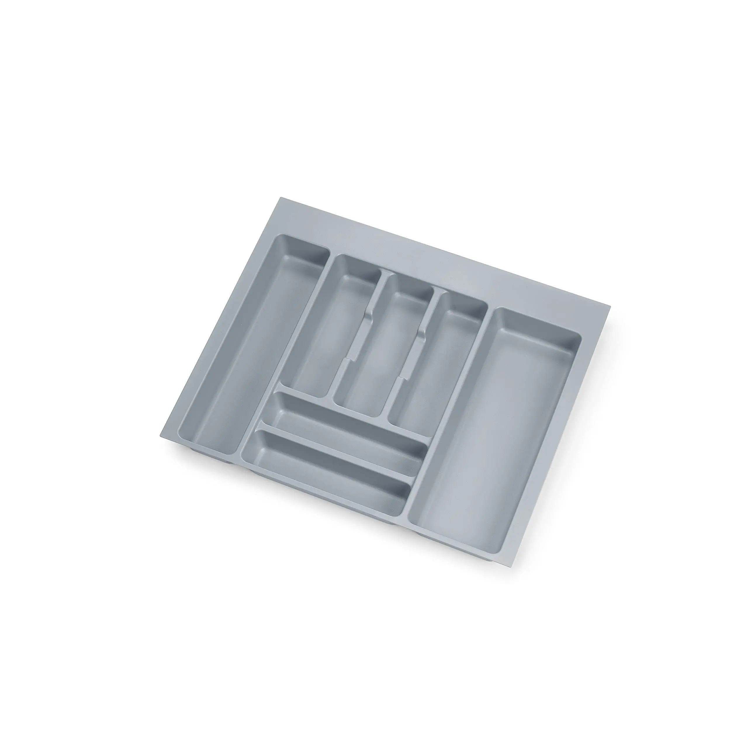 Emuca-bestekorganizer, keukenlade-organizer, bestekbak, 7 compartimenten, 60 cm module, kunststof, grijs