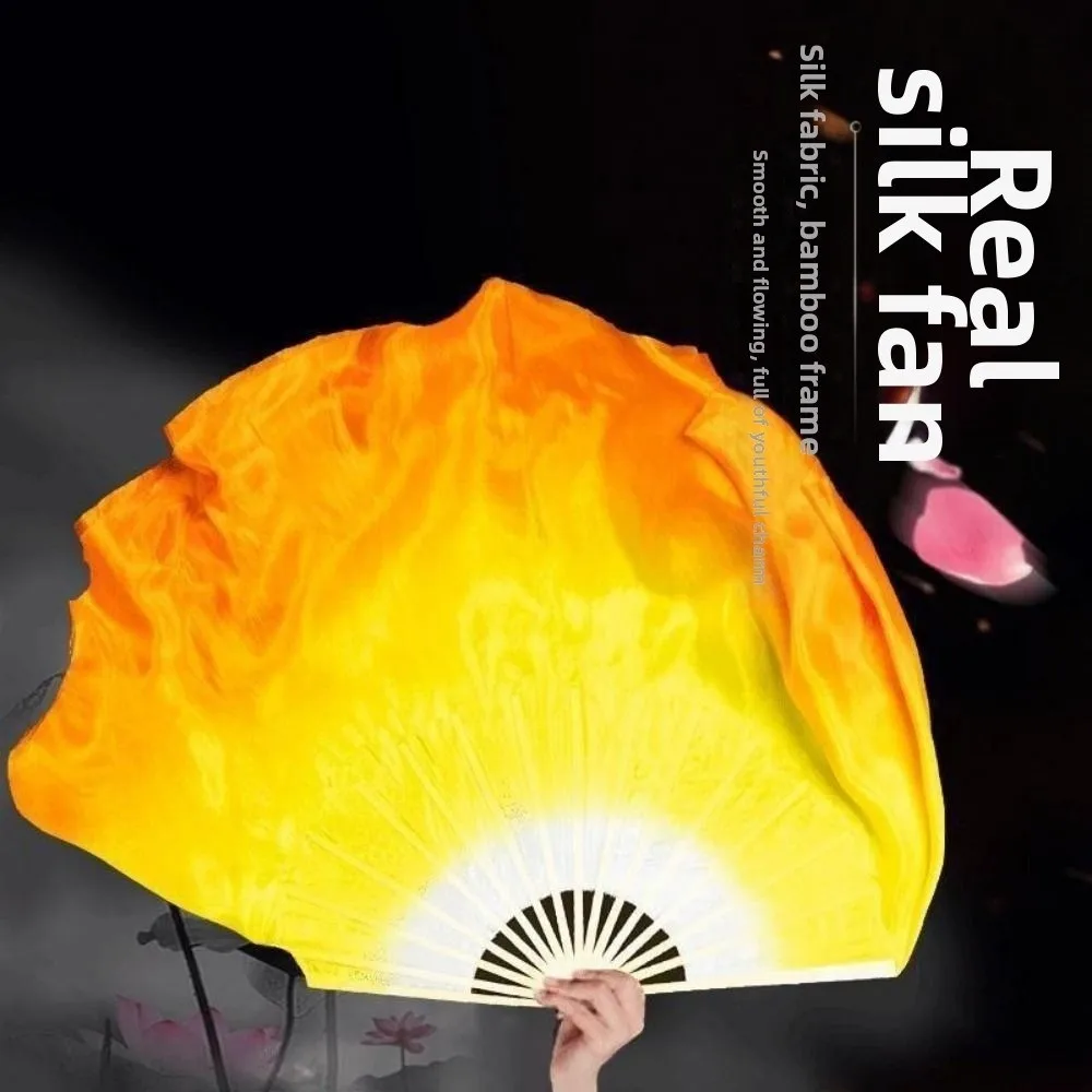 Abanico corto chino de bambú de 31cm para danza del vientre, práctica de bailarina, pares multicolores, abanicos de bambú para danza Yangko