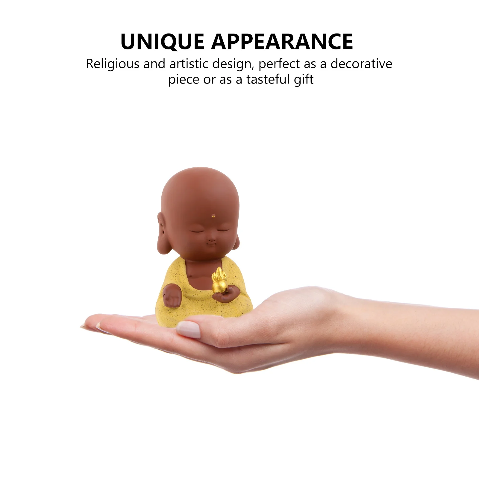 

1Pcs Small Statue Ceramic Hand-Painted Buddha Decoration for Desktop Temple Car Interior Home Decor Religious Art