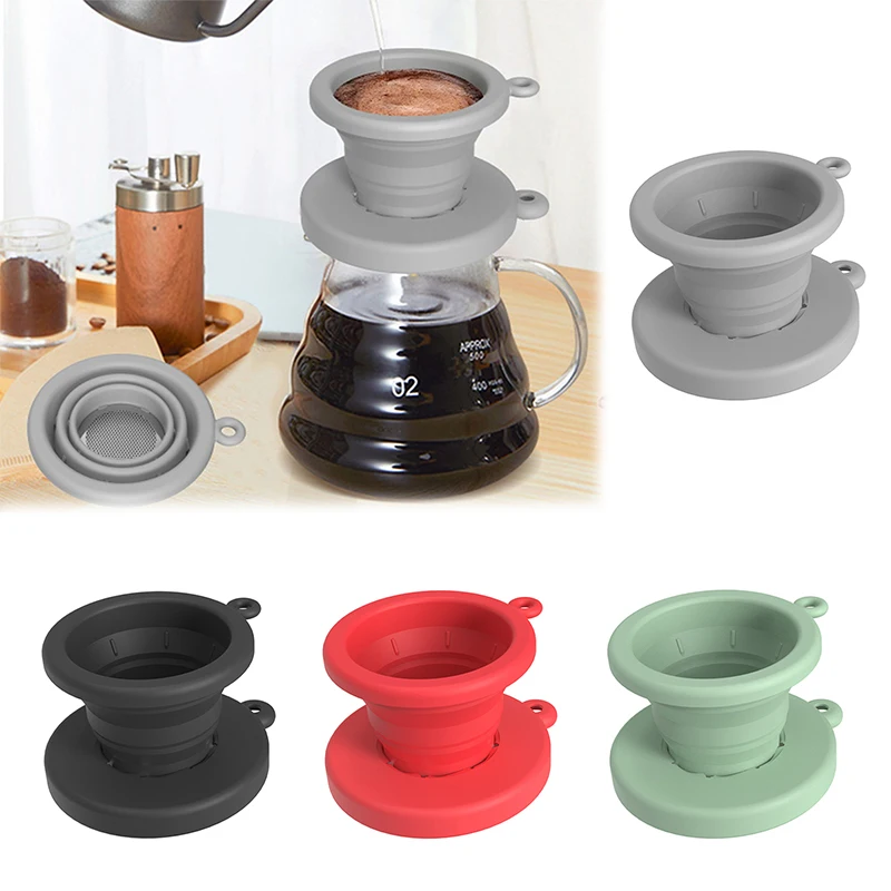 Coffee Drip Filter Pot Foldable And Reusable Silicone Coffee Drip Filter Cone Coffee Drip Filter Cup Outdoor For Camping