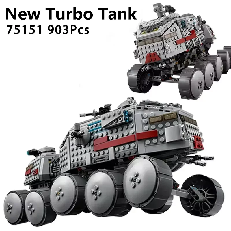 903 pcs Compatible 75151 Clone Turbo Tank Building Block Props Model Children's Assembled Toys Birthday Christmas Gift