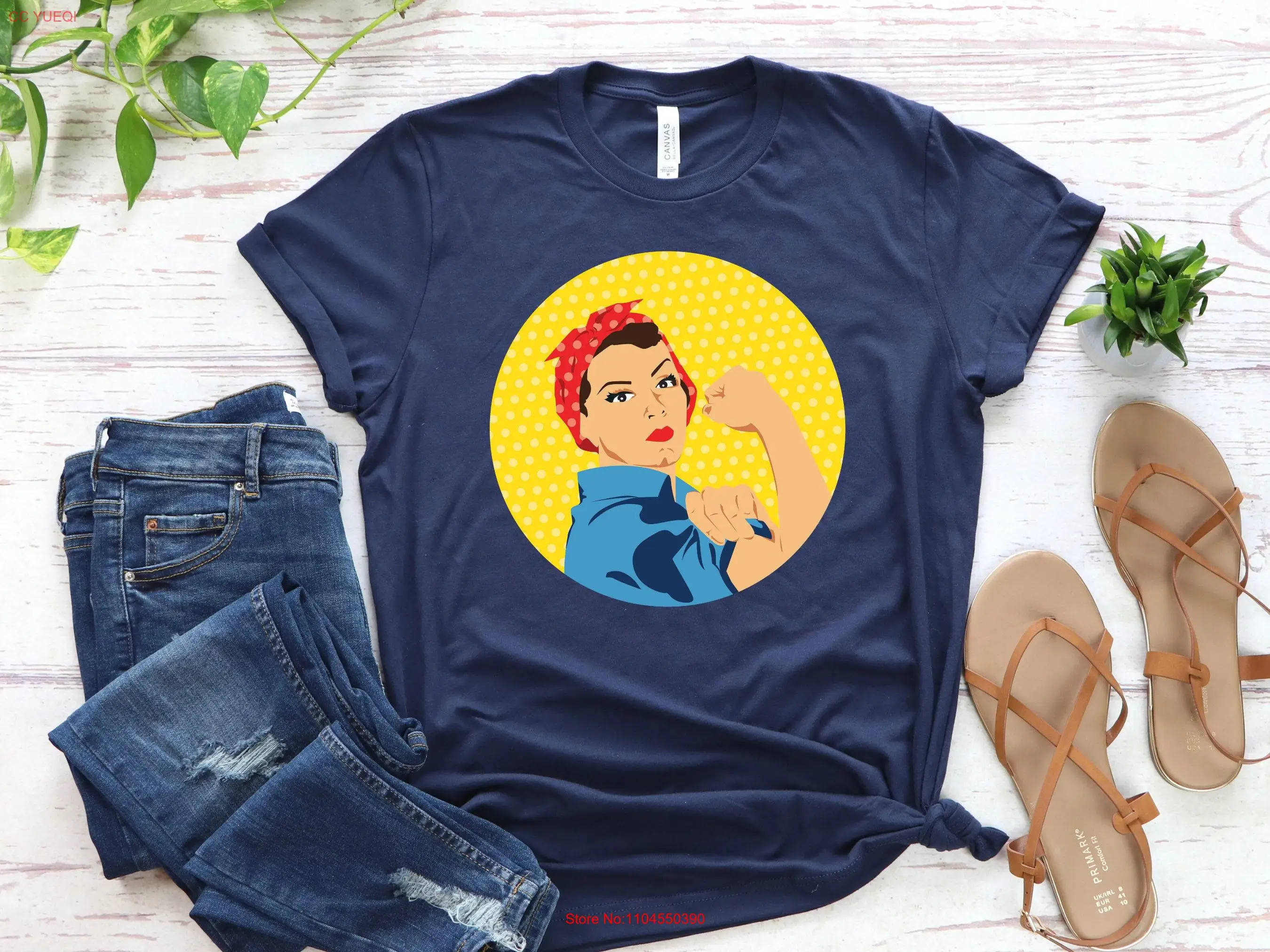 

Футболка FeminisT Rosie the Riveter, подарочный костюм на Хэллоуин, женский костюм с длинными или короткими рукавами