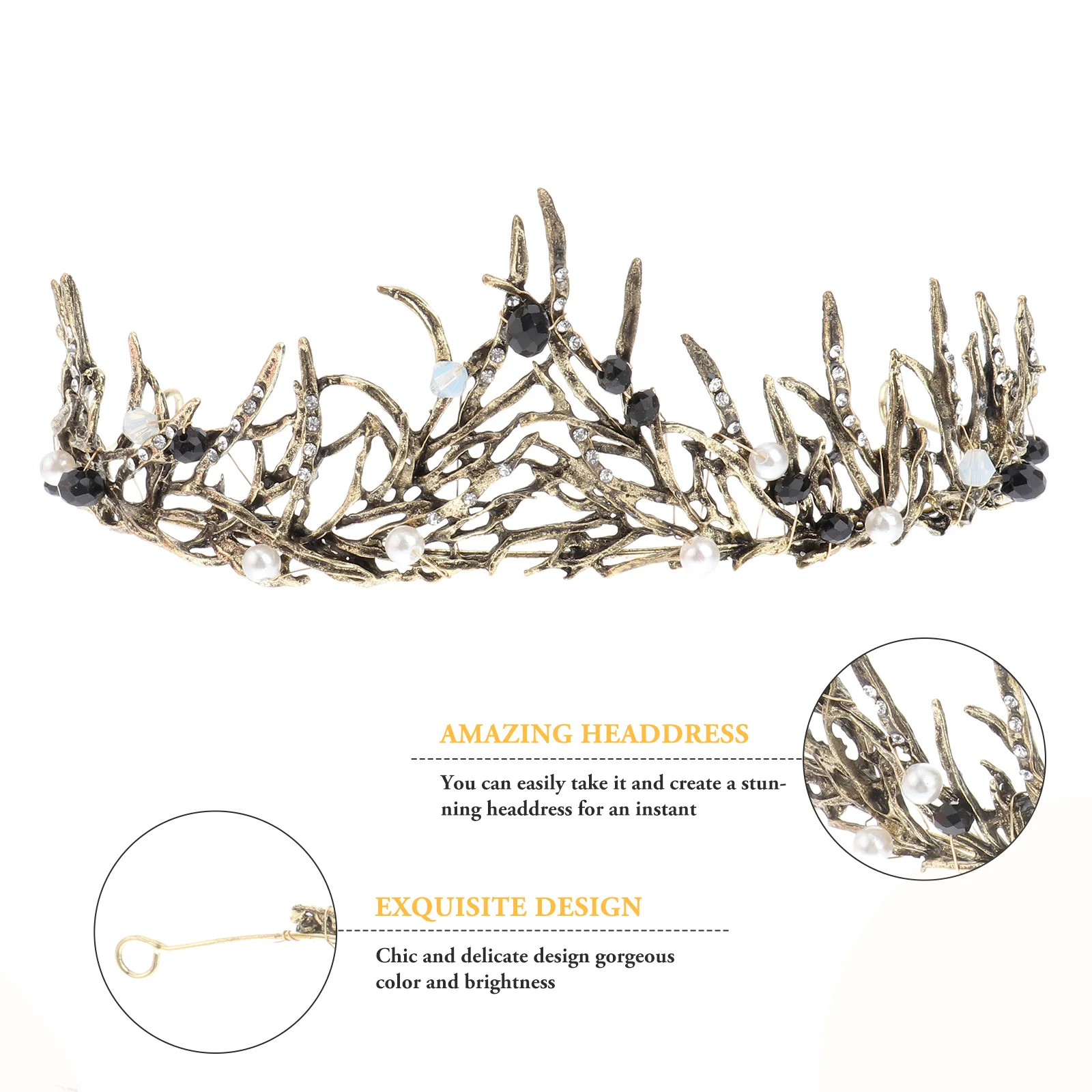 

Elegant European Baroque Bridal Hairband For Wedding Handmade Crown Headpiece Accessory Hair Band Women Party Bridesmaids