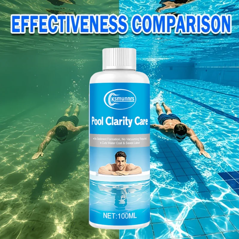 Universal Water Clarifier for Swimming Pools And Spas - Quick Murky Water Improvement Transparent Vision Restorer Easy Applicati