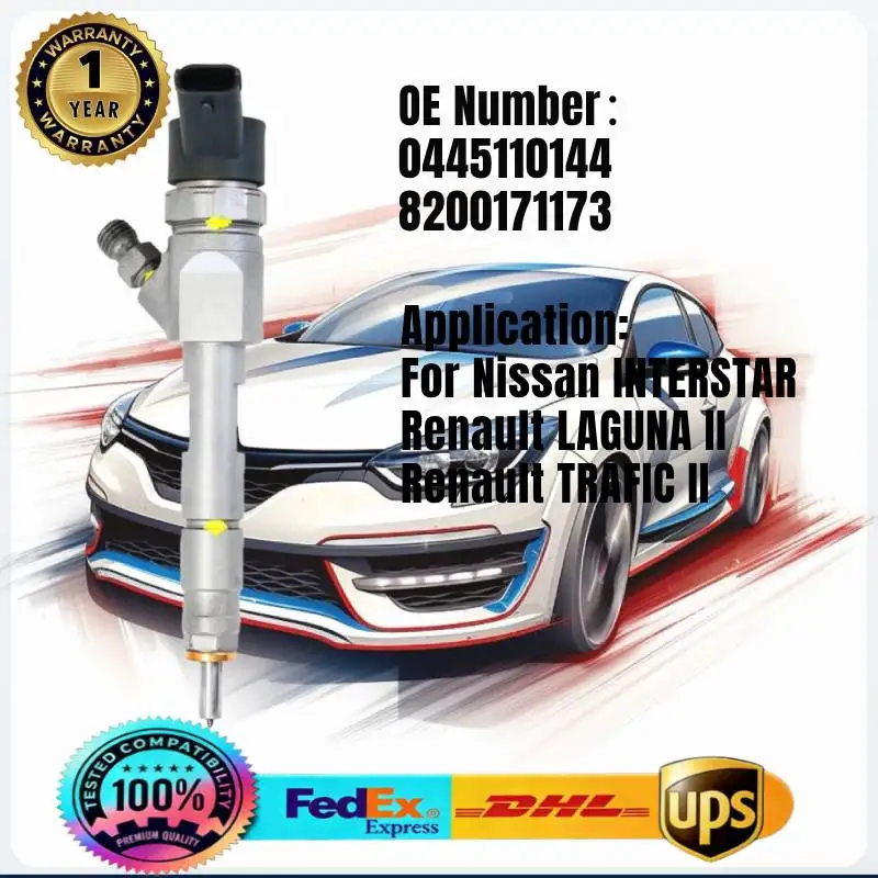 0445110144 8200171173  Common Rail Fuel Injector for Nissan INTERSTAR For Renault LAGUNA II For Renault TRAFIC II