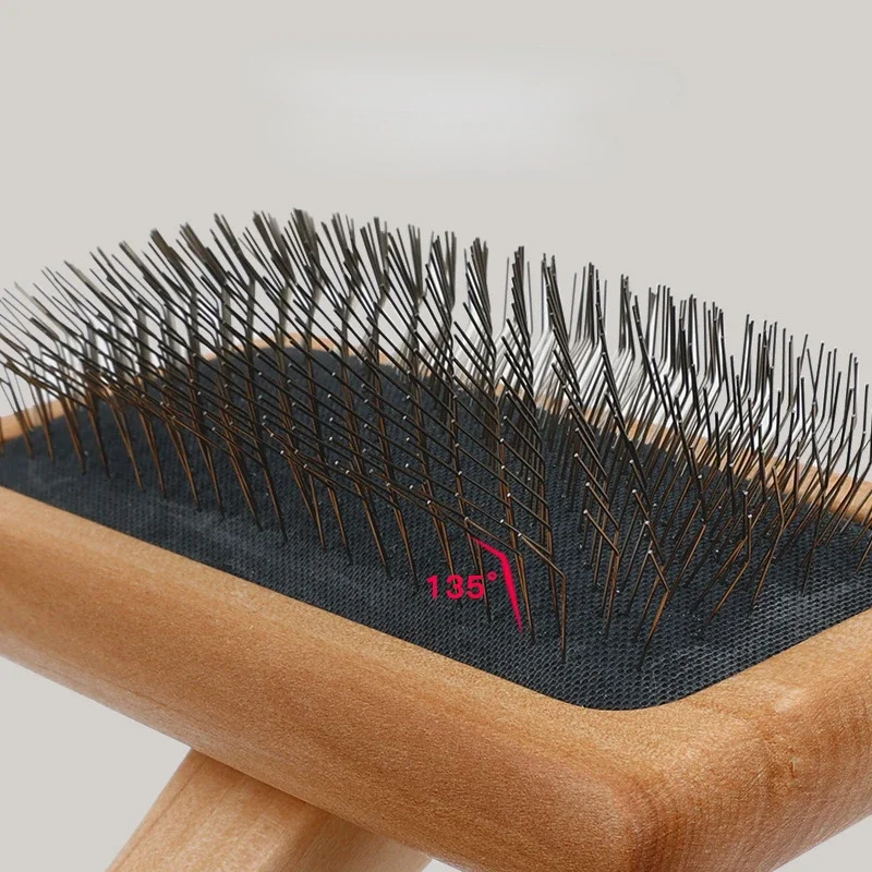 Dogs Cats Pets Accessories Tools Open Knot Pet Combs Durable Dense Natural Bamboo Handle Comb and Stainless Steel Hair Brush