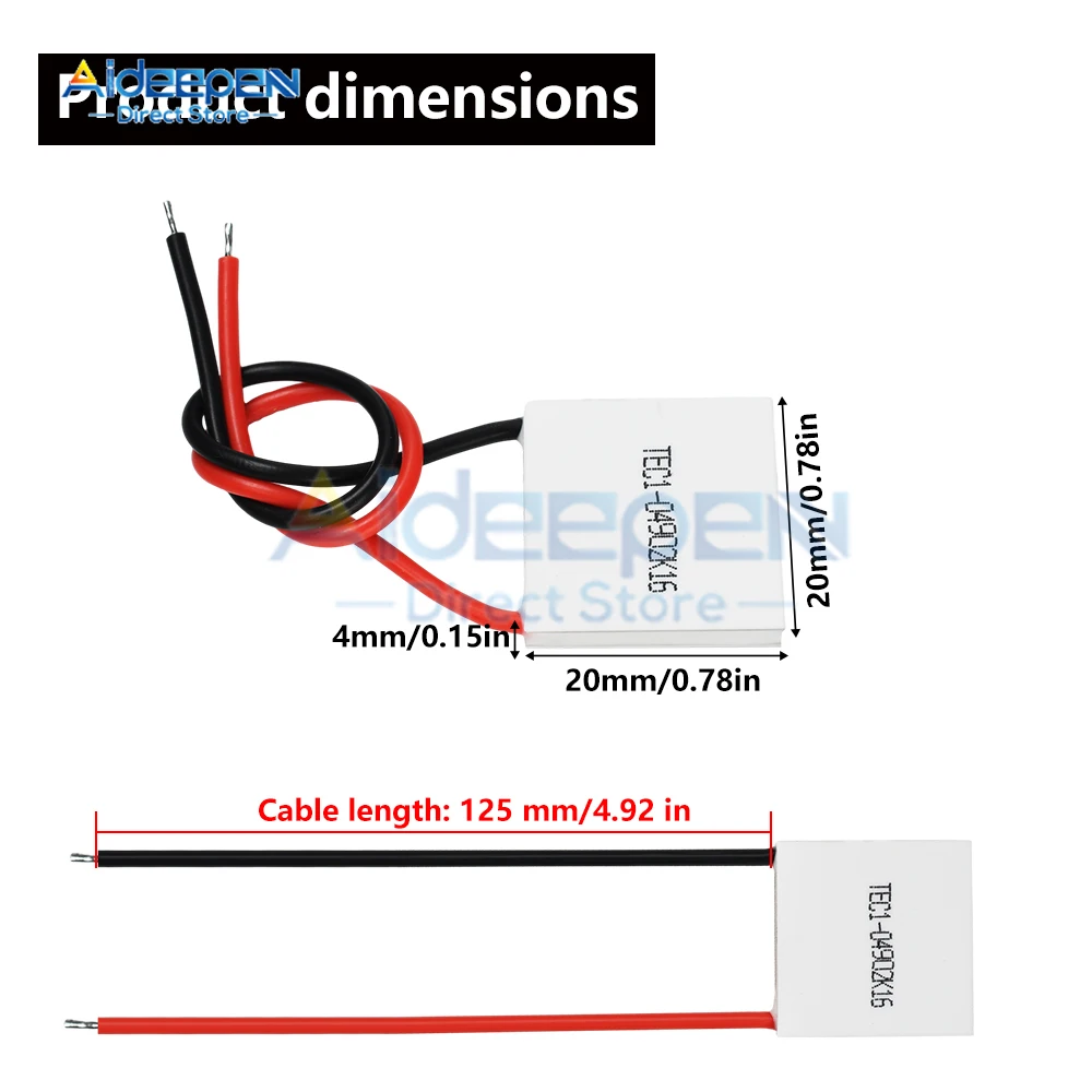 Enfriador termoeléctrico Peltier TEC1-04902 K16, 5V, nuevo de refrigeración Semiconductor, módulo de placa disipadora de calor TEC1-04902, 20x20x4,0mm