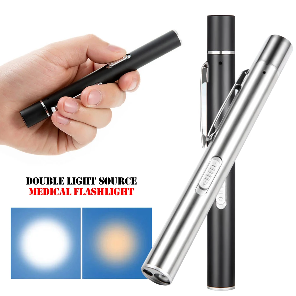 Portable LED Flashlight Work Light Medical First Aid Pen Light Torch Lamp With Pupil Gauge Measurements Doctor Nurse Diagnosis