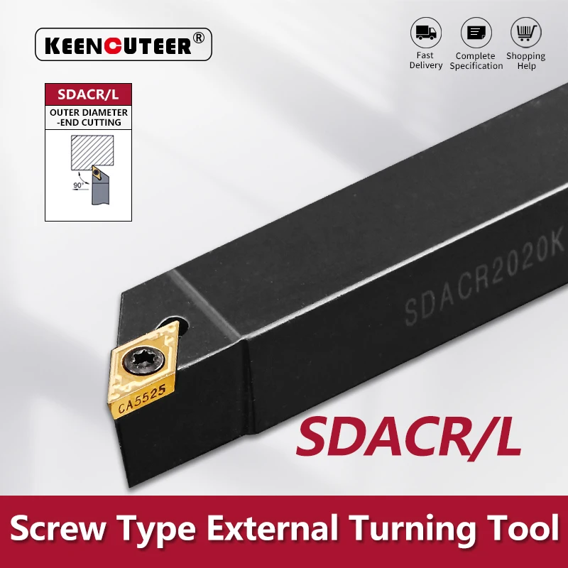 Ferramenta de Gerencio Externo Ssacr Ssacl Cortador Barra Torno Cnc Barra Torneamento Titular Sdacr0808 Sdacr1010 Sdacr1212 Sdacr1616 Sdacr2023