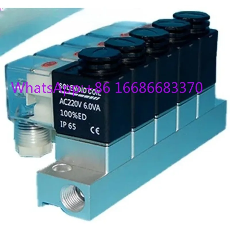 Pneumatic 3V1-06 normally closed type with exhaust function, single electronic control switch, multi way solenoid valve
