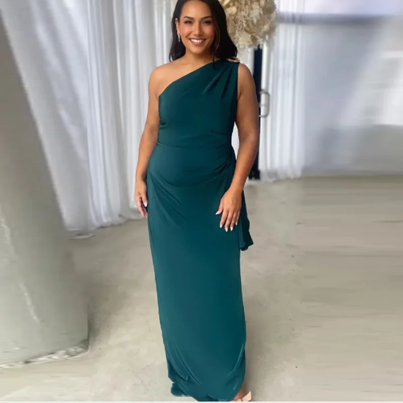 Customized Elegant  Mother of the Bride Dresses Women's Prom Gowns Single Shoulder Formal Gown Backless Party Gowns Plus Size