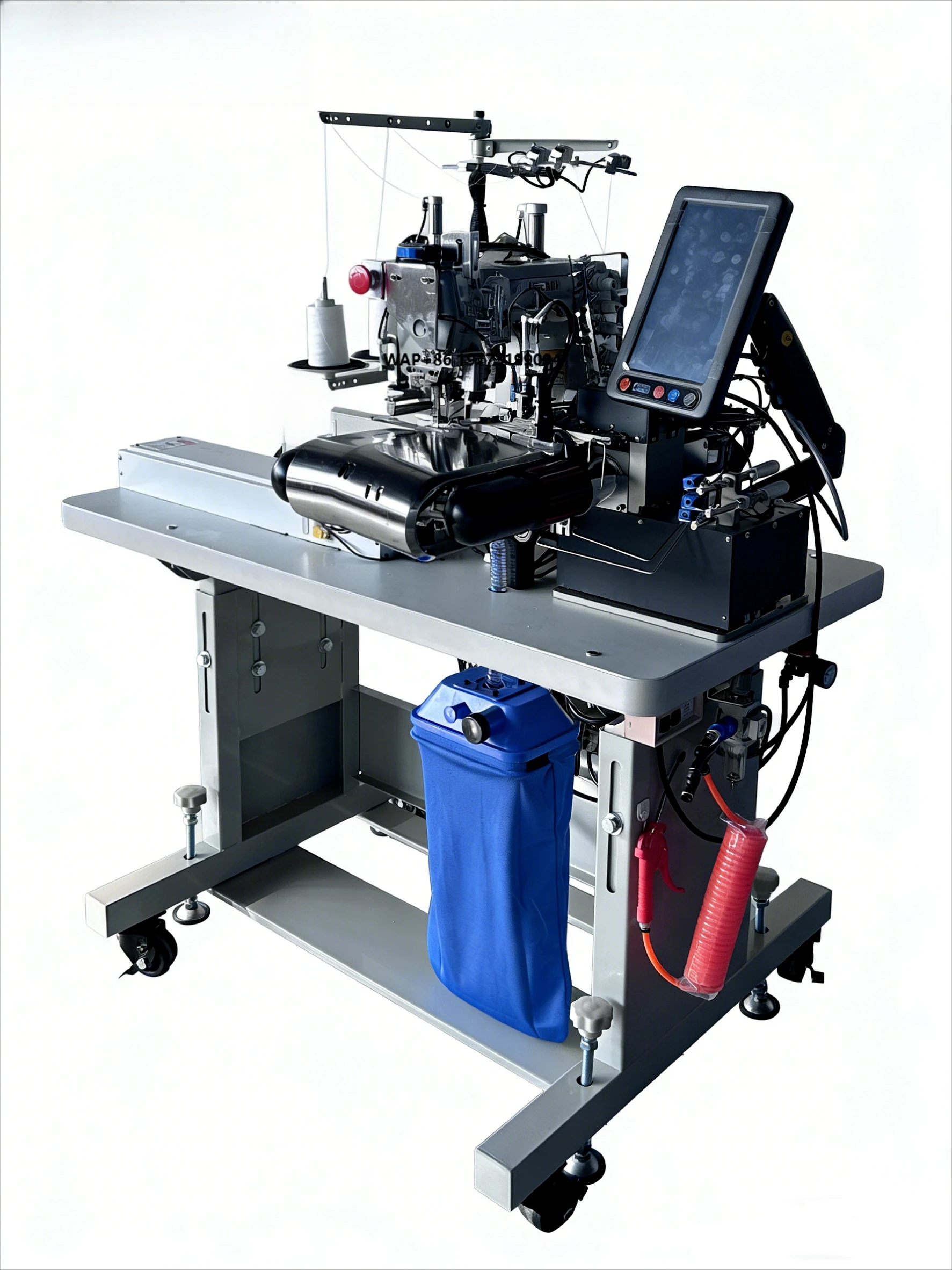 Sokiei Industrial Computerized Cover Stitch High Automatic Bottom Hemming Sewing Machine for Jersey Pique Knitting Ice