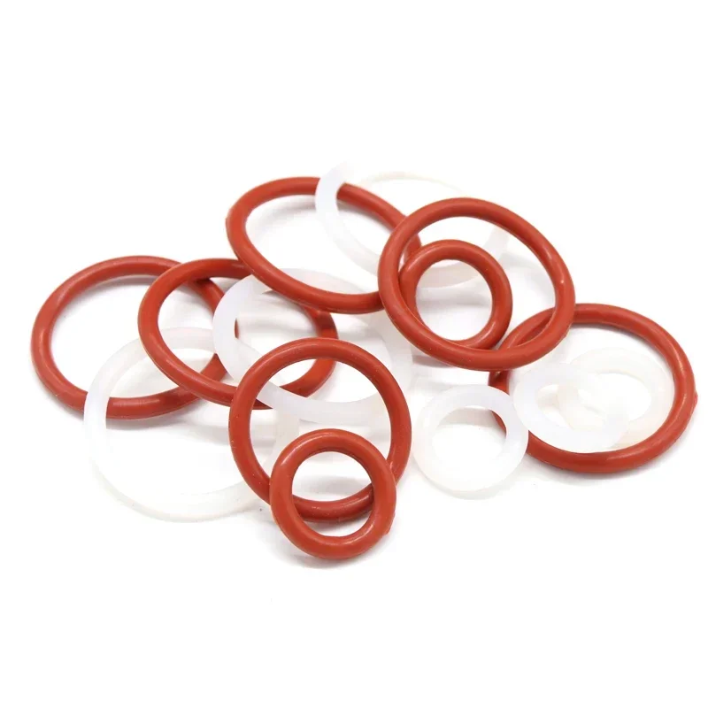 10/50pcs White/Red VMQ Silicone O Ring Gasket CS 1.5mm OD 5~80mm Food Grade Waterproof Washer Round O Shape Rubber Silicone Ring