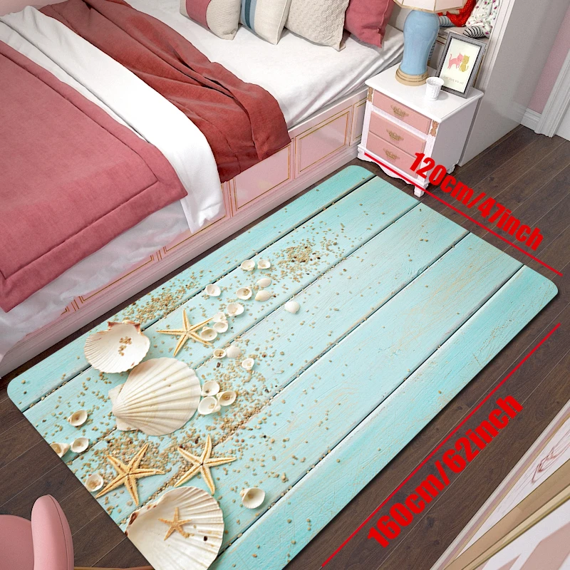 American Beach Pattern Kitchen Floor Mat Bedside Decoration Strip Carpet Entry Door Foot Mat Living Room Bedroom Room Decoration