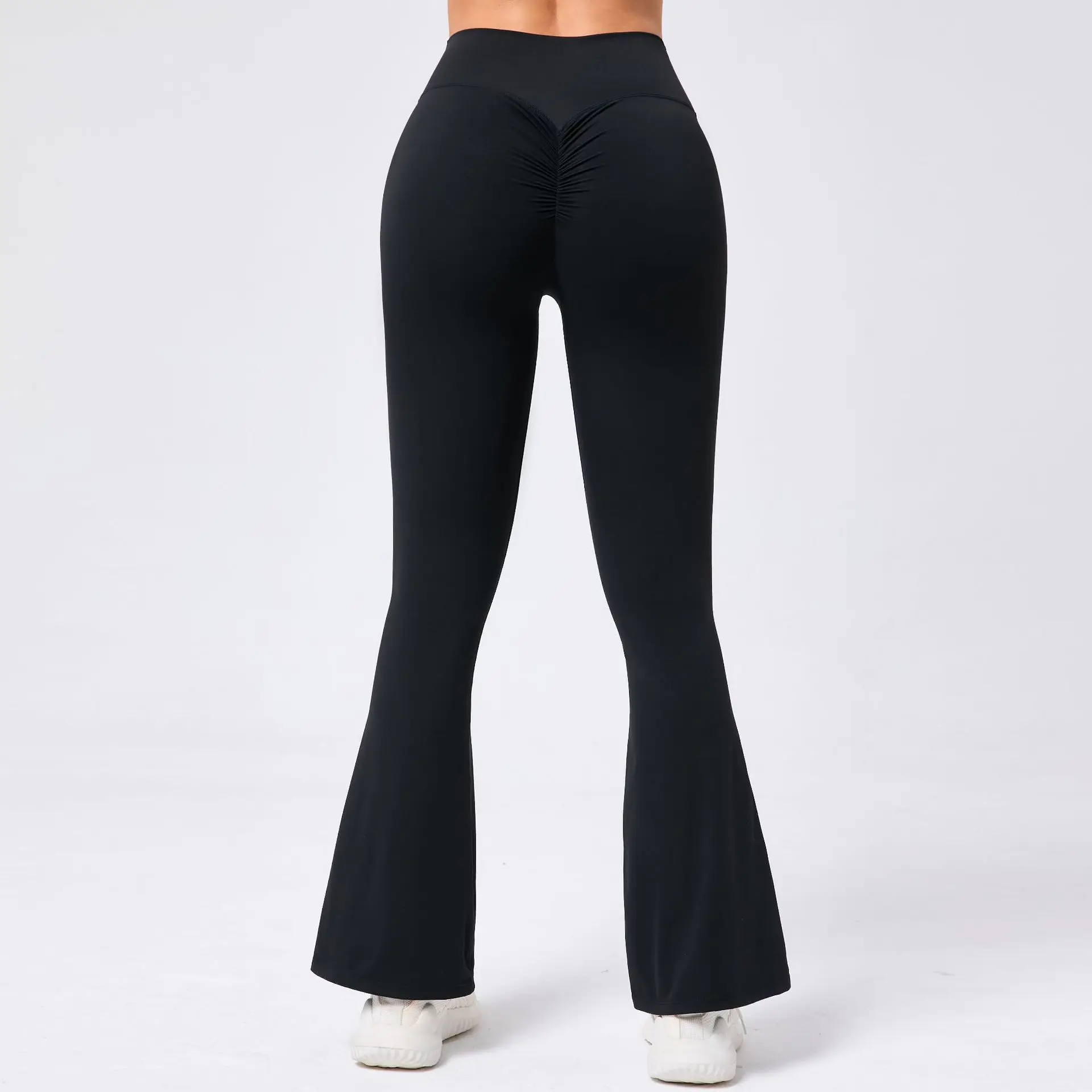 Women Yoga Bell-bottoms Tight Scrunch Butt Lifting Dance High Waist Tights Sport Pants Gym Running Breathable Fitness Leggings