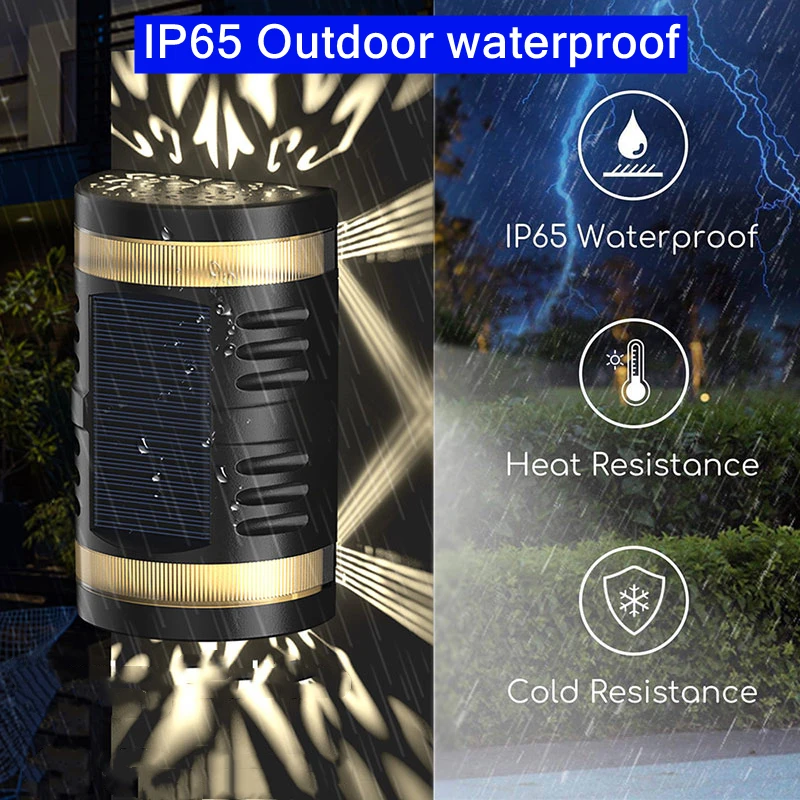 Large Size Solar LED Outdoor Wall Lamp Waterproof Garden Decor Light for Balcony Courtyard Landscape Street Garden Wall Light