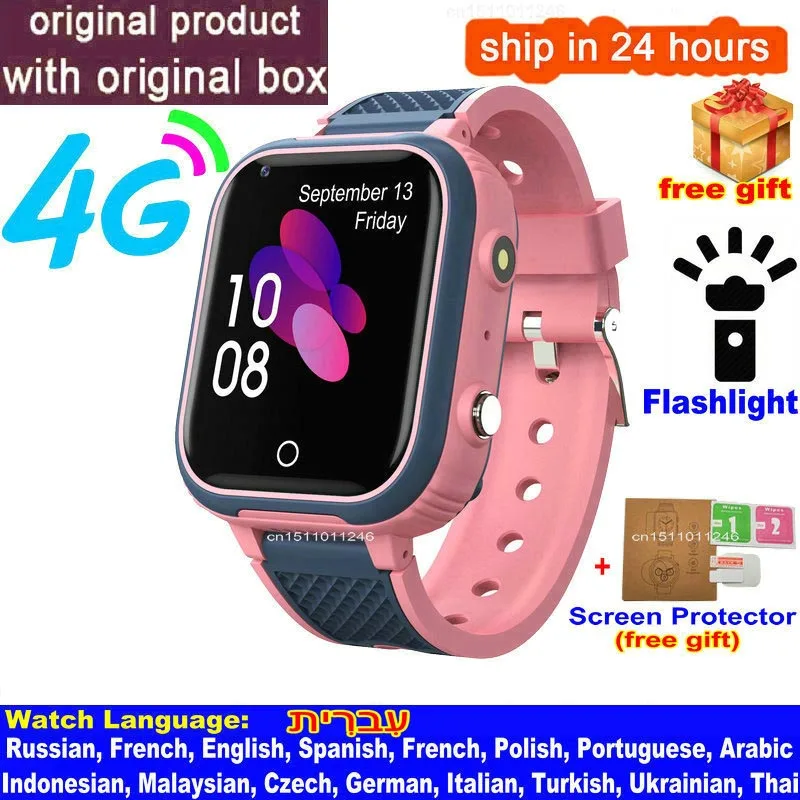 LT21 4G Smart Horloge Kids Gps Wifi Video Call Sos IP67 Waterdichte Kind Smartwatch Camera Monitor Tracker Locatie Telefoon horloge