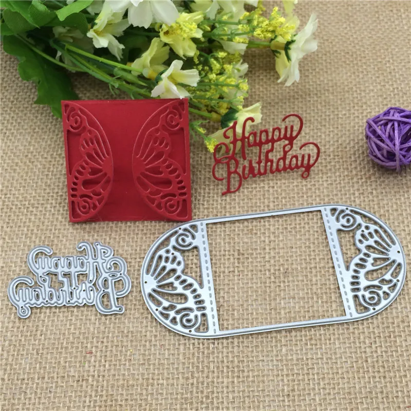 Schmetterling karte rahmen Metall schneiden stirbt form Runde loch label tag Sammelalbum papier handwerk messer form klinge punch schablonen stirbt
