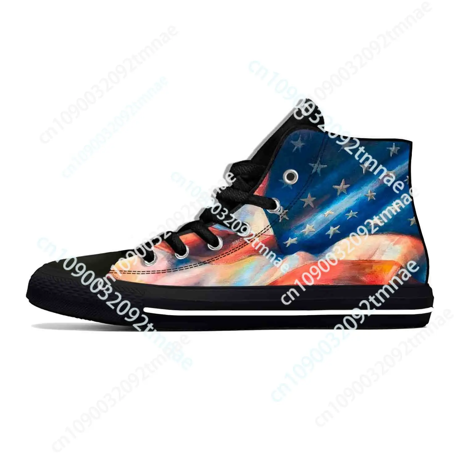 

American America USA US Flag Patriotic Pride Cool Casual Cloth Shoes High Top Comfortable Breathable Custom Men Women Sneakers