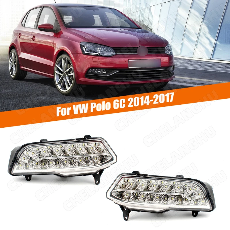

Светодиодный передний бампер, противотуманная фара для VW Polo 6C 2014 2015 2016 2017, высококачественные противотуманные фары, автомобильные аксессуары