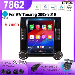 Android 13 For VW Touareg 2002-2010 Style Tesla Navigation Car GPS Auto Radio Stereo Car Video Multimedia Player 7862CPU 9.7inch