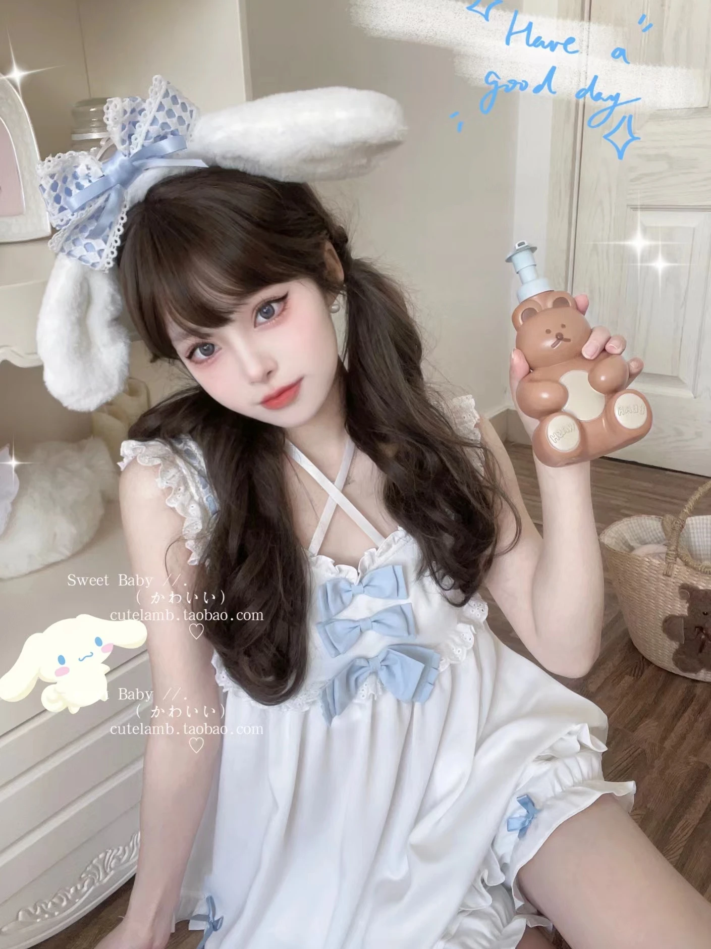 Japanese Style Bow Camisole Pajamas Sets Ruffle Loose Pumpkin Shorts Sleeveless Square Collar Cute Kawaii Homewear Girls