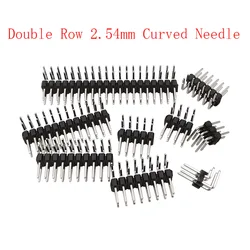 10Pcs Double Row 2.54mm Curved Needle Right Angle Pin Header Connector 2x2/3/4/5/6/7/8/9/10/12/20/40Pin For Arduino