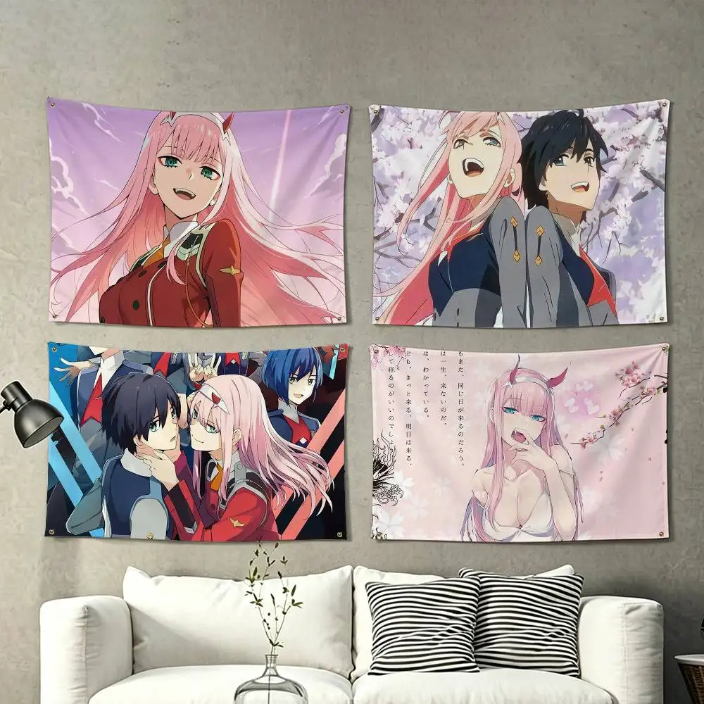 Zero Two 02 Flags for Bedrooms Home Decor Items Outdoor Decors Garage Decoration Flaga