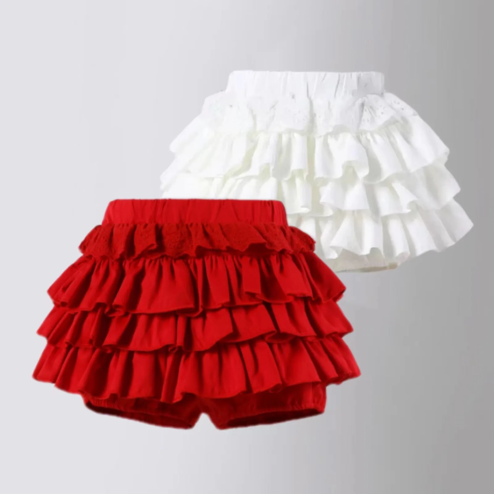 Sweet Ruffles White Skirt for Girls Summer 2024 New Bows Ballet Style High Waist Thin Short Skirt 2 To 13 Years Kids Dance Tutu