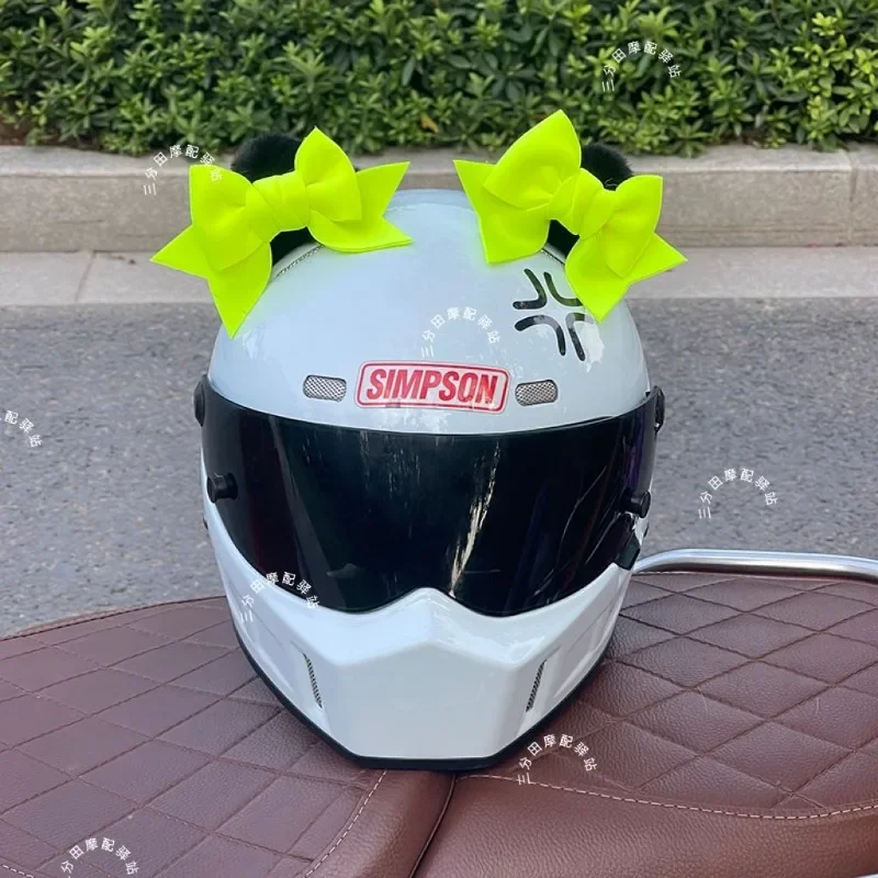 Motorhelm Elektrische Auto Helm Decoratie Mode Strik Helmen Decoratie Vlecht Helm Accessoires Motorfiets Accessoires